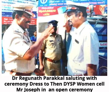 Saluting with ceremony dress